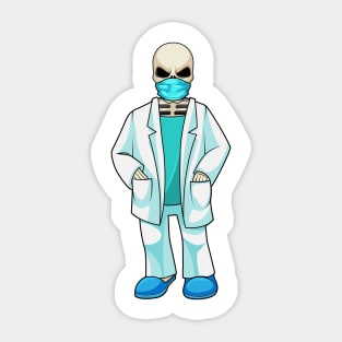 Skeleton as Doctor with Face mask Sticker